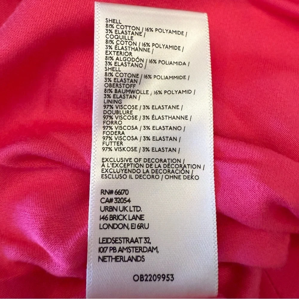 Anthropologie Pink Fit & Flare Mini Dress Size L Ruched Strap Back Zip NWT - Picture 3 of 11